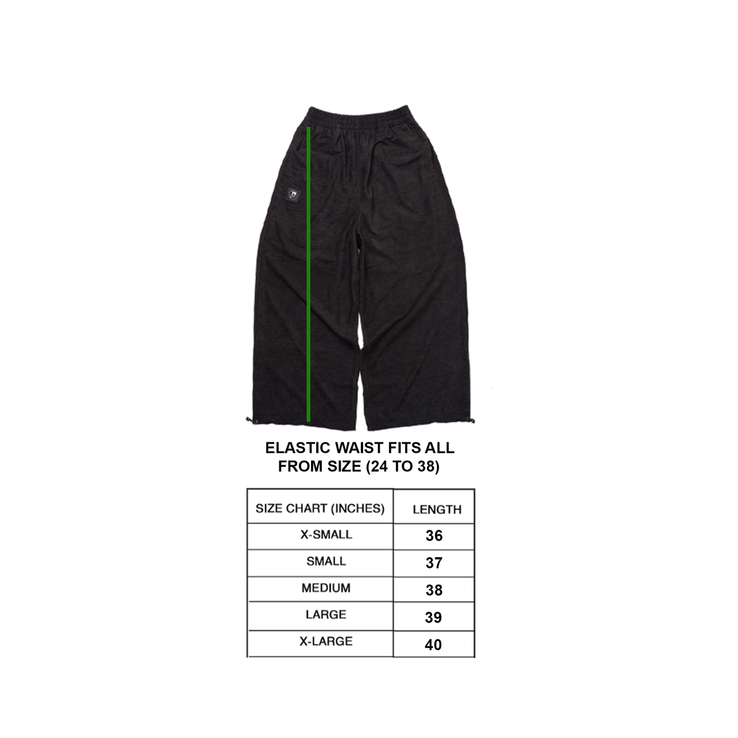 "CORDUROY WIDE-LEG PANTS" (BLACK)