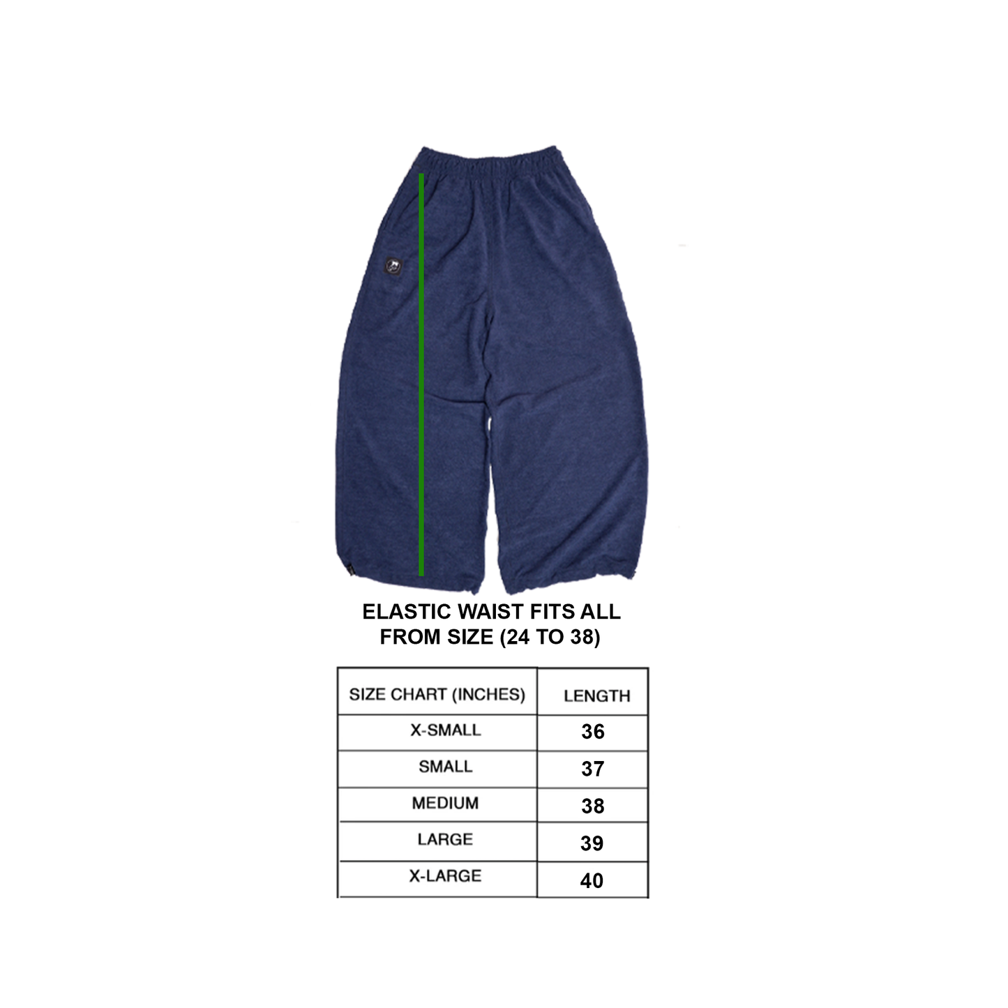 "CORDUROY WIDE-LEG PANTS" (NAVY BLUE)