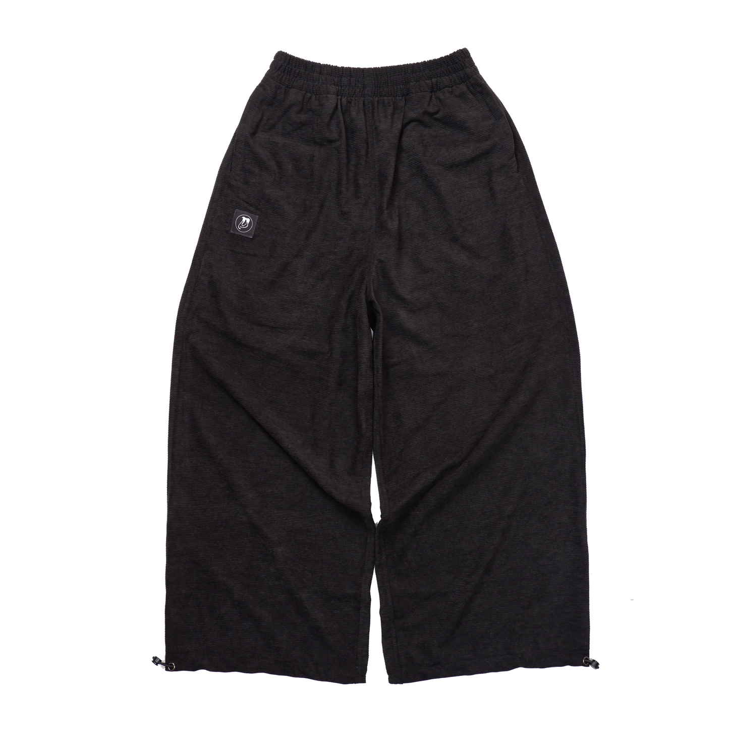 "CORDUROY WIDE-LEG PANTS" (BLACK)