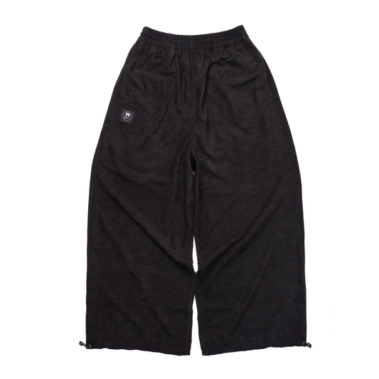 "CORDUROY WIDE-LEG PANTS" (BLACK)