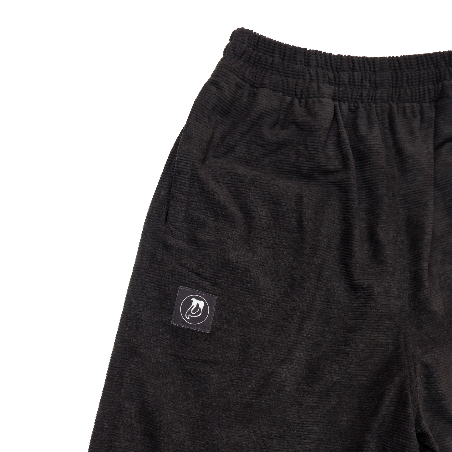 "CORDUROY WIDE-LEG PANTS" (BLACK)