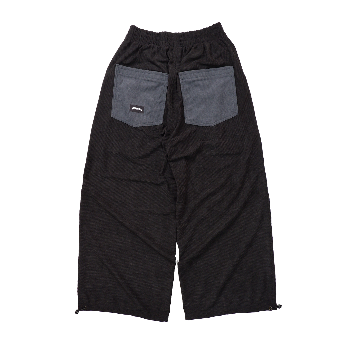 "CORDUROY WIDE-LEG PANTS" (BLACK)