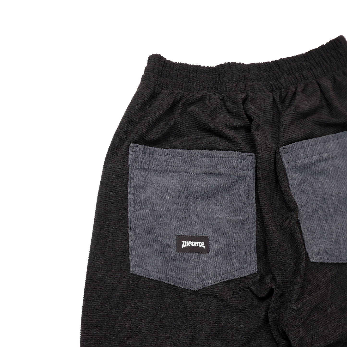 "CORDUROY WIDE-LEG PANTS" (BLACK)