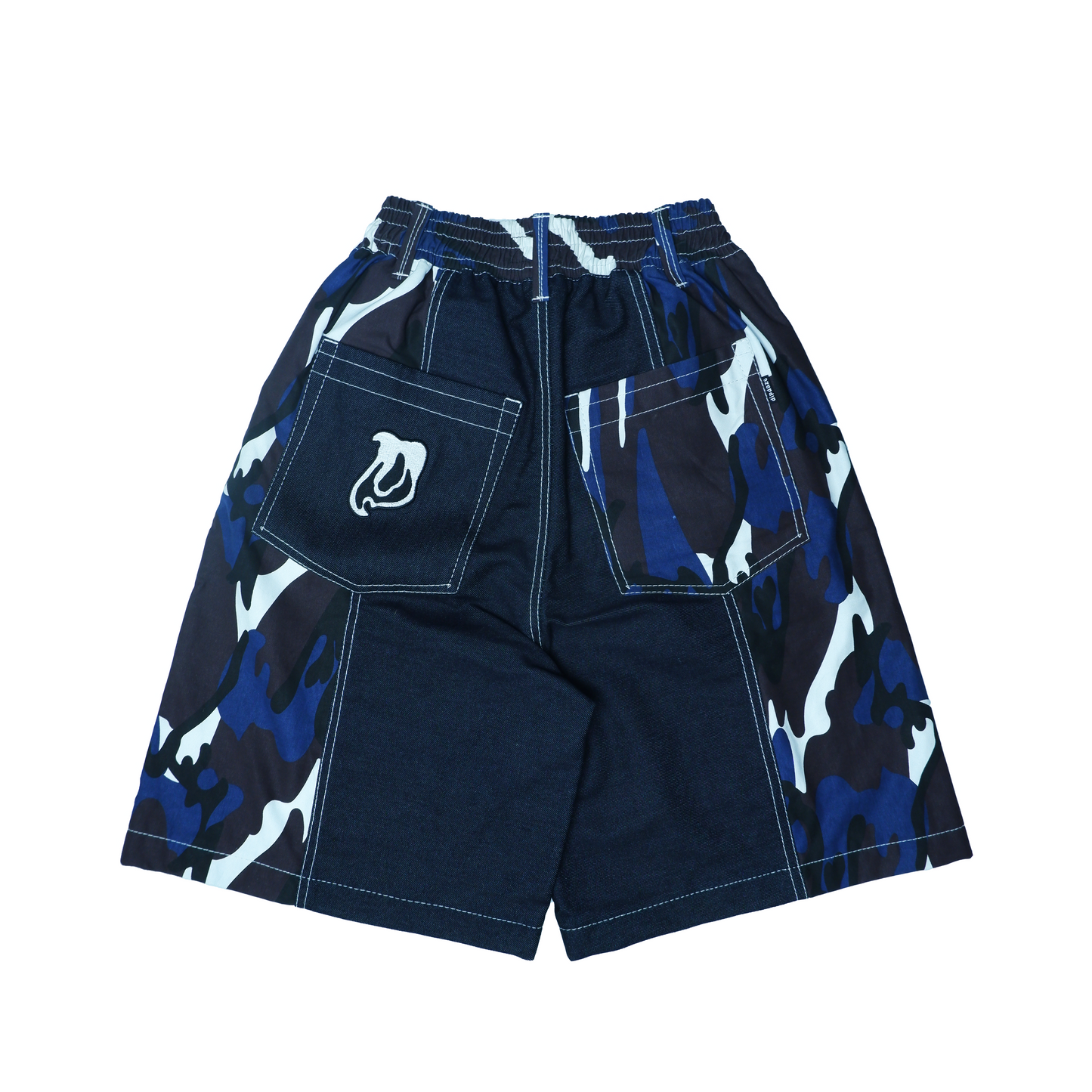 "TWO TONE JORTS" (CAMOU/INDIGO)