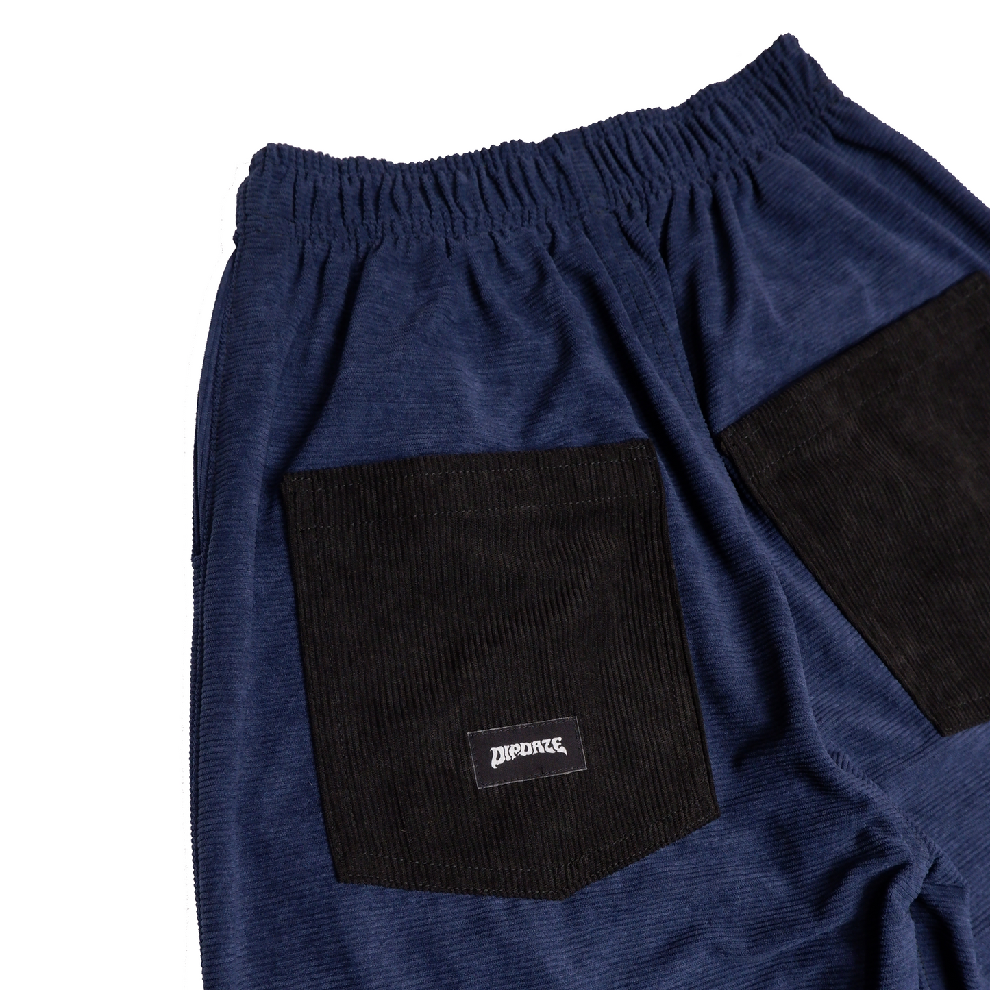 "CORDUROY WIDE-LEG PANTS" (NAVY BLUE)