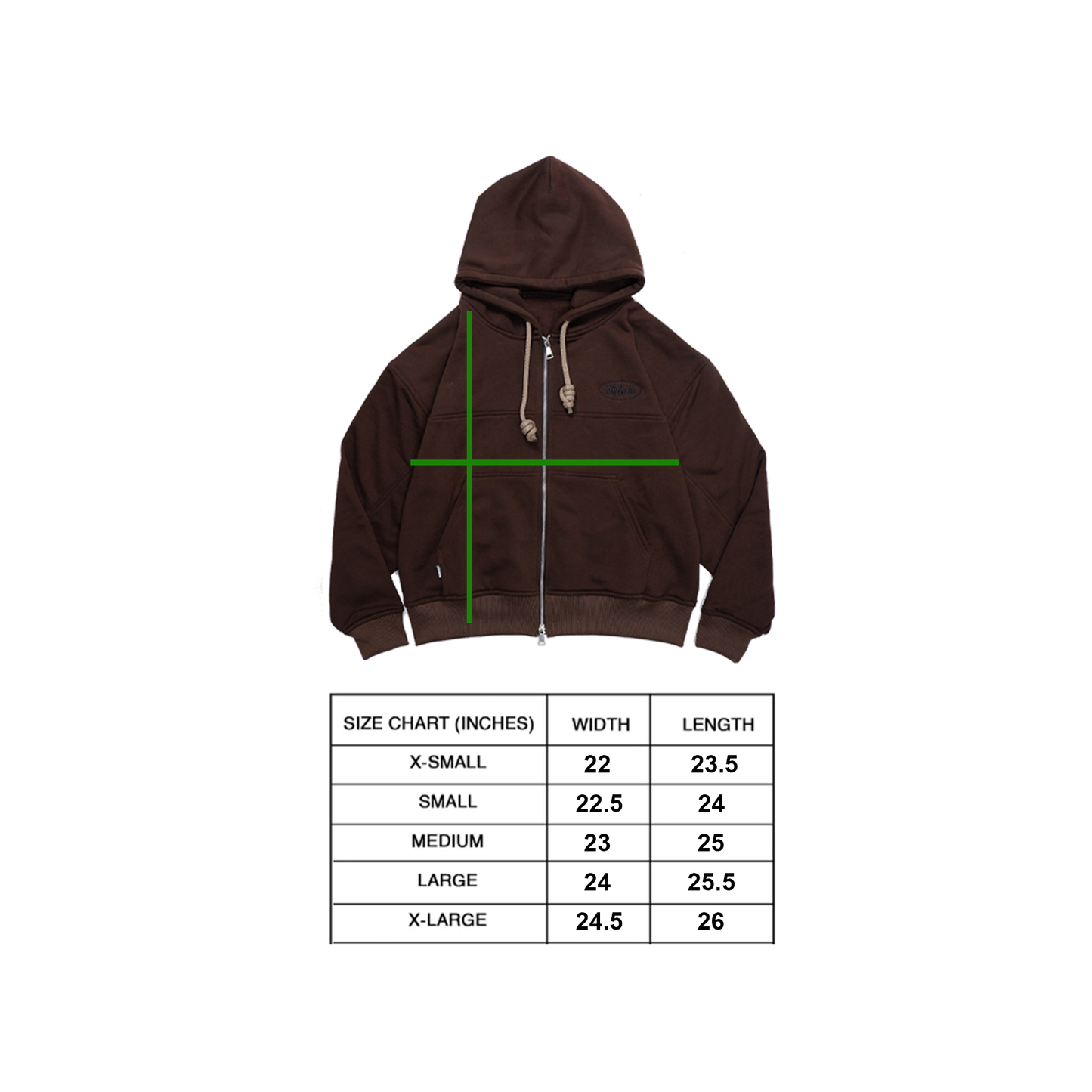 "ZIP UP HOODIE" (CHOCO)