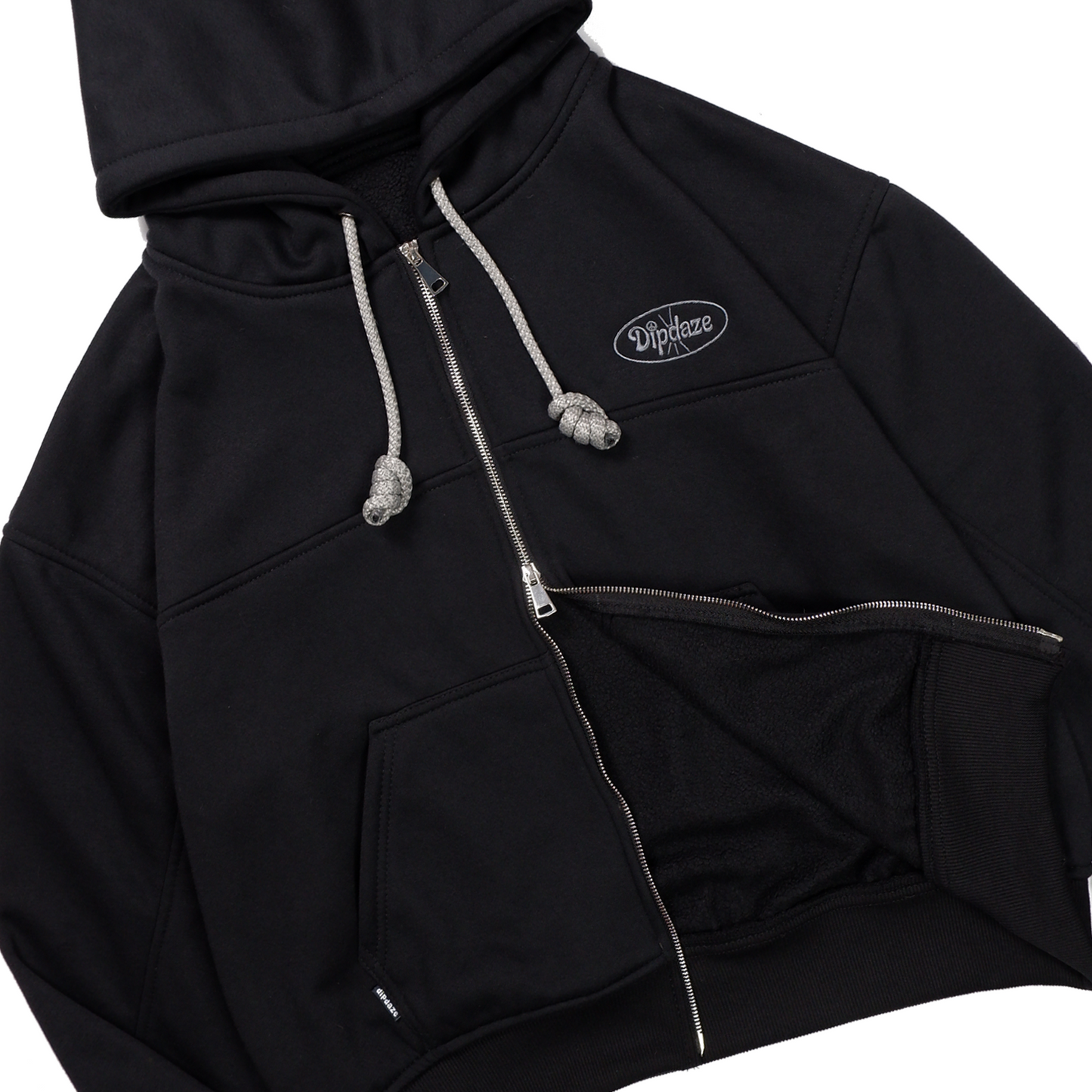"ZIP UP HOODIE" (BLACK)