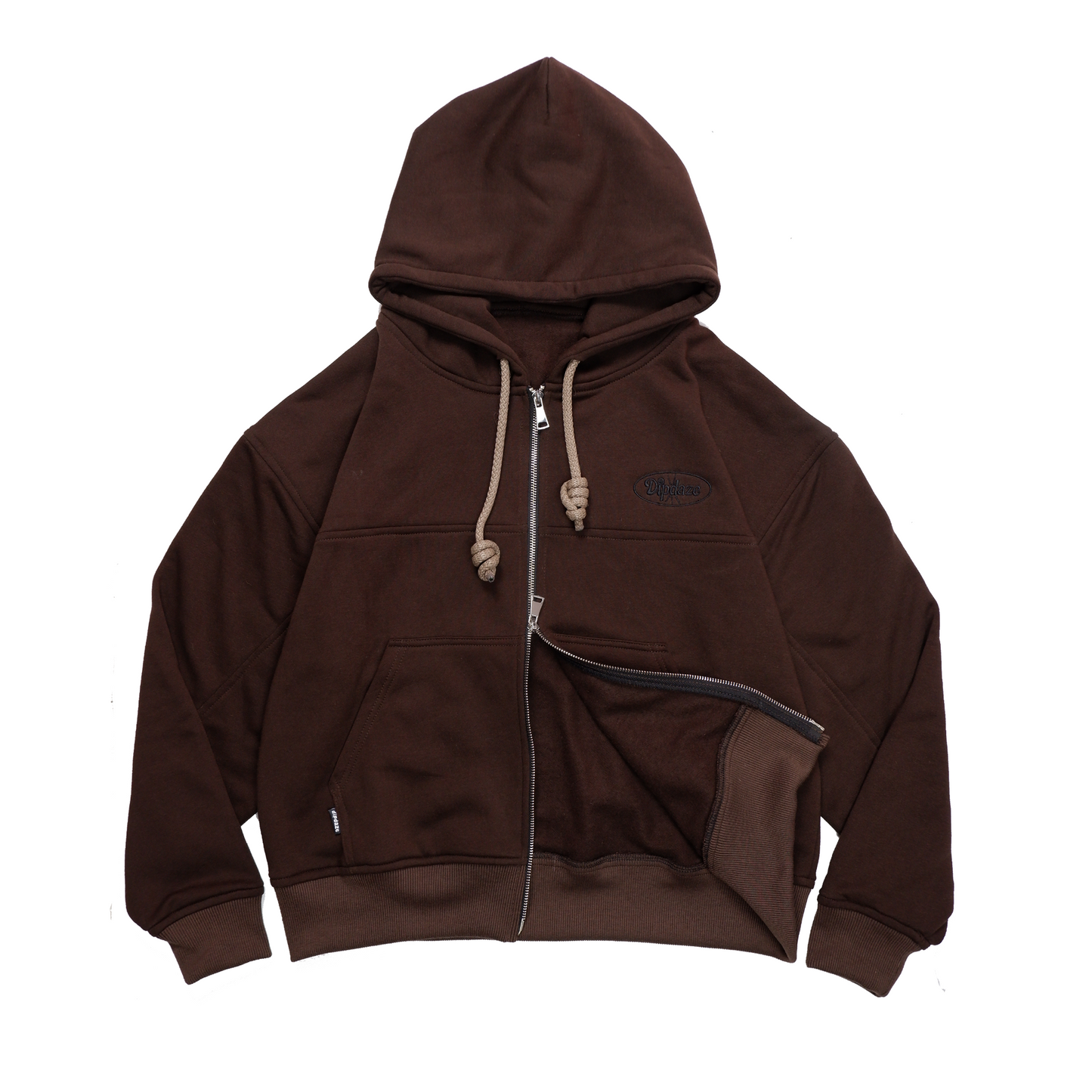"ZIP UP HOODIE" (CHOCO)