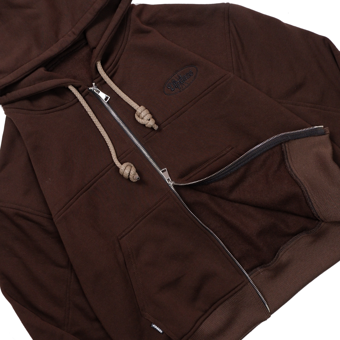 "ZIP UP HOODIE" (CHOCO)